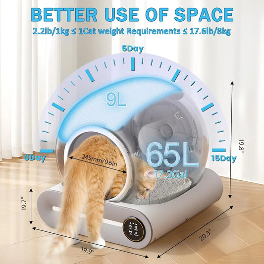 Self Cleaning Cat Litter Boxfor Multiple Cats with Safety Protection