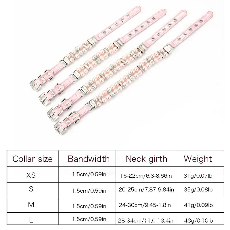 Luxury Pearl Sphynx Cat Necklace Collar for Small Cats