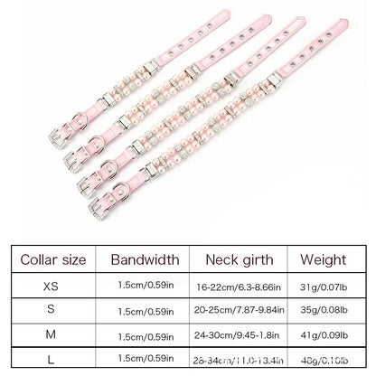 Luxury Pearl Sphynx Cat Necklace Collar for Small Cats