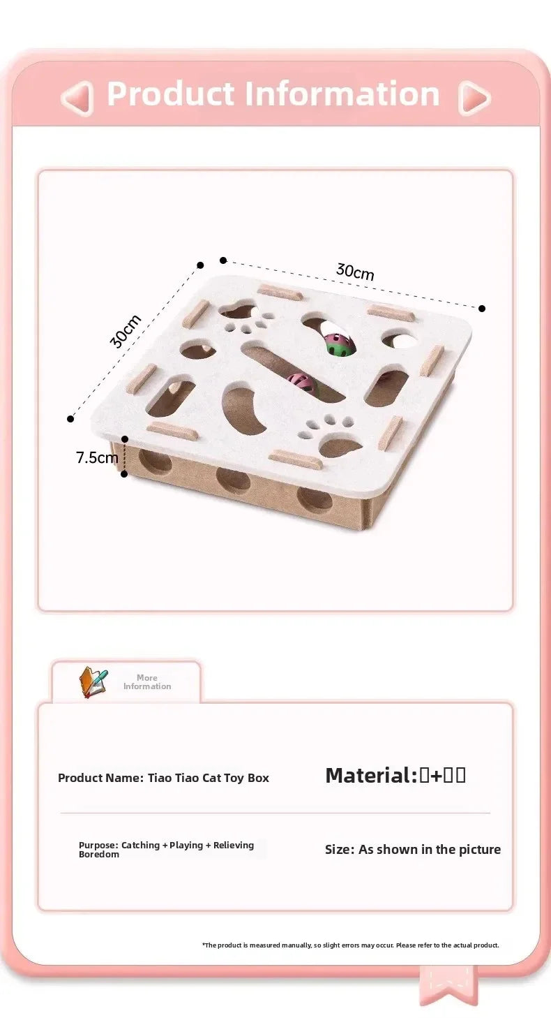 Cat Felt Puzzle Box With Ball Indoor Entertainment