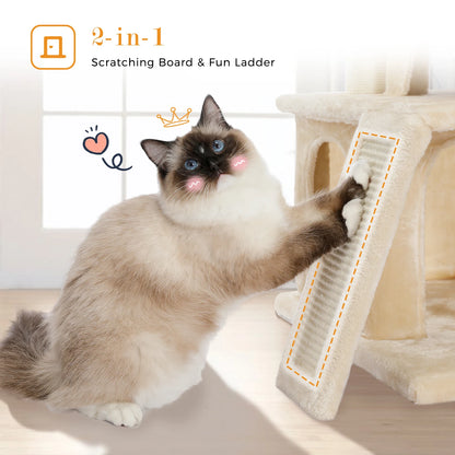 Large Cat Tree for Indoor Cats with Sisal Scratching Post