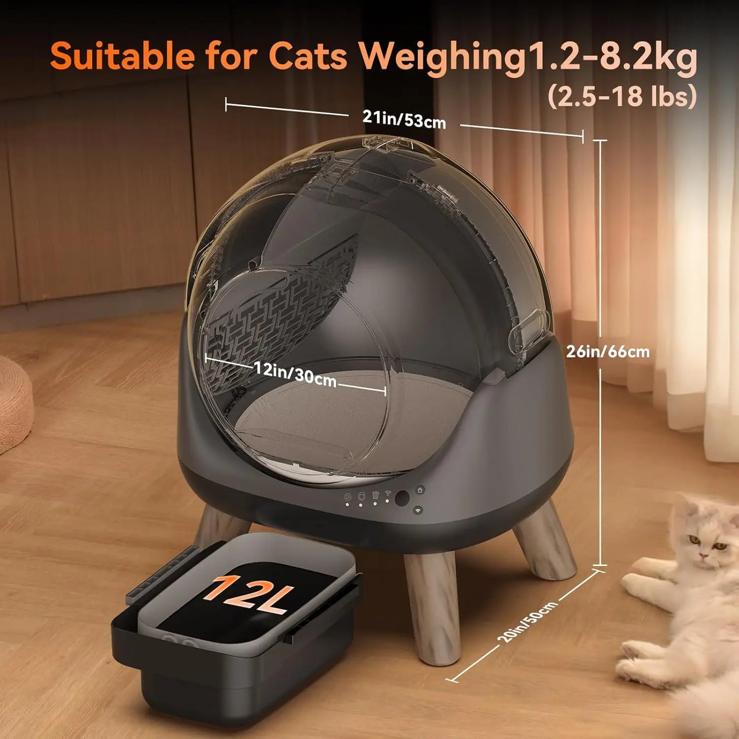 G1 Self Cleaning Litter Box for Multiple Cats with Smart APP Control