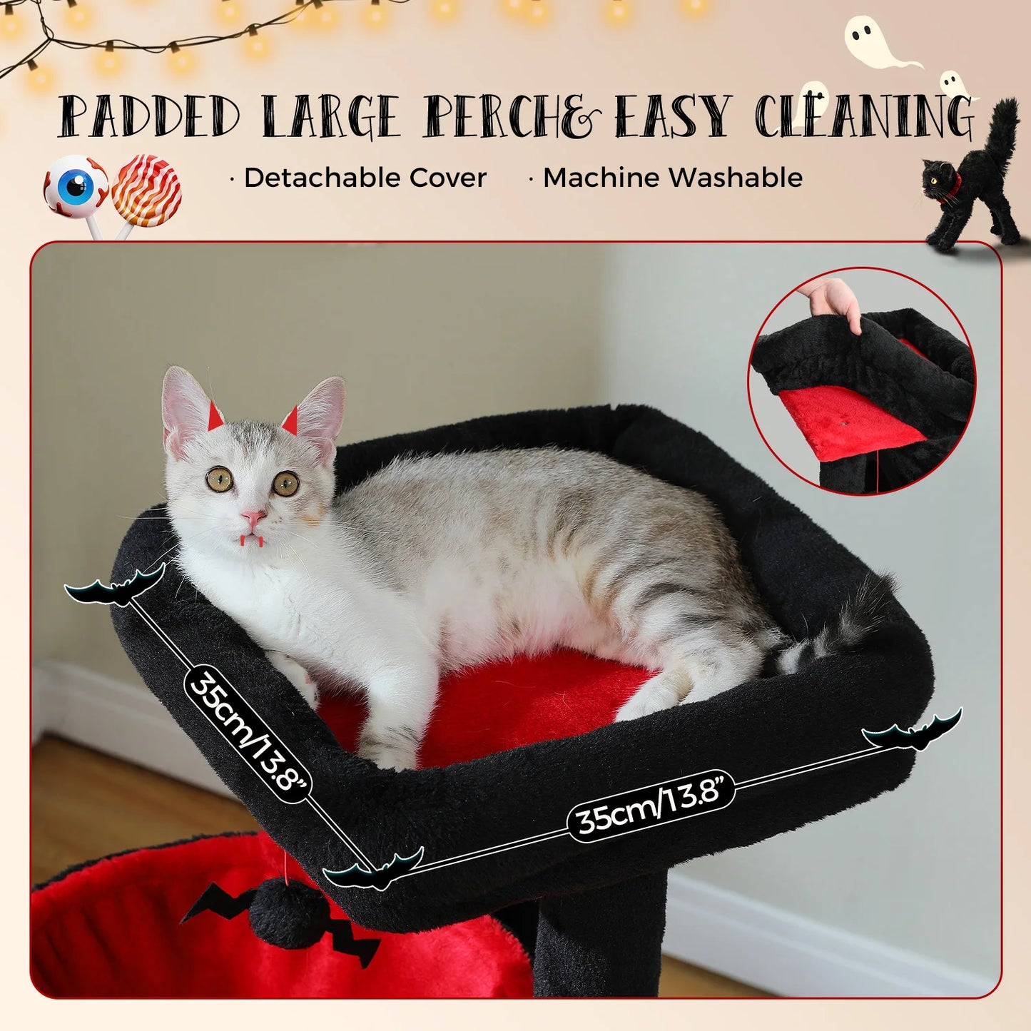 Large Cat Tree for Indoor Cats with Sisal Scratching Post