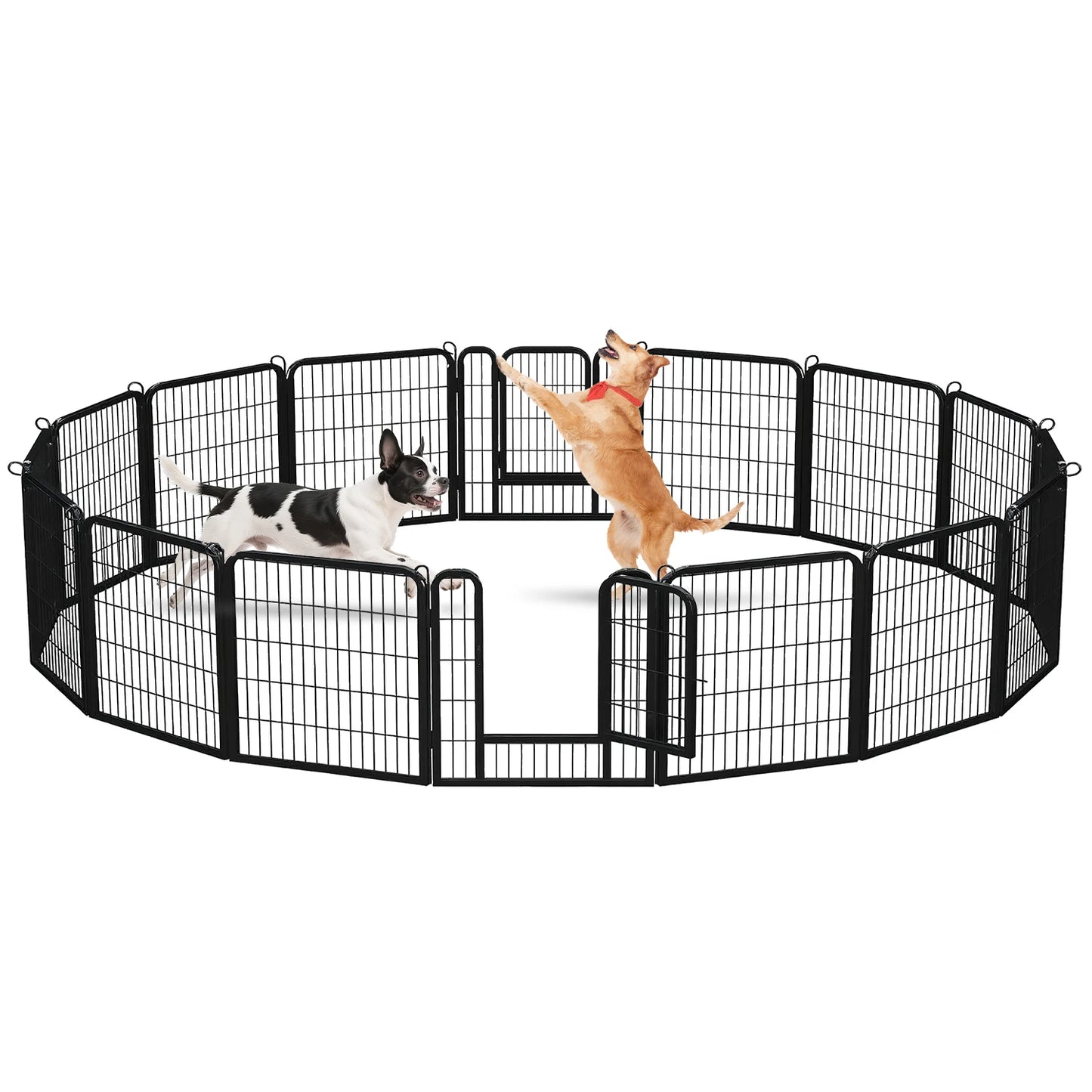 Dog Playpen with Door, Outdoor/Indoor Foldable Metal for Yard, RV Camping, DIY Pet Cage