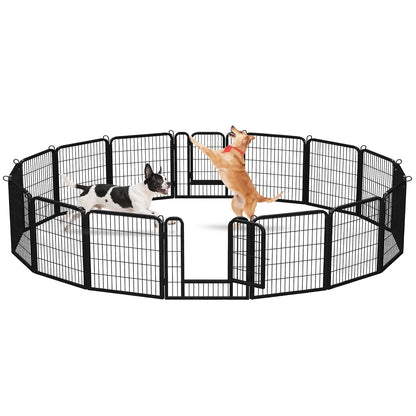Dog Playpen with Door, Outdoor/Indoor Foldable Metal for Yard, RV Camping, DIY Pet Cage