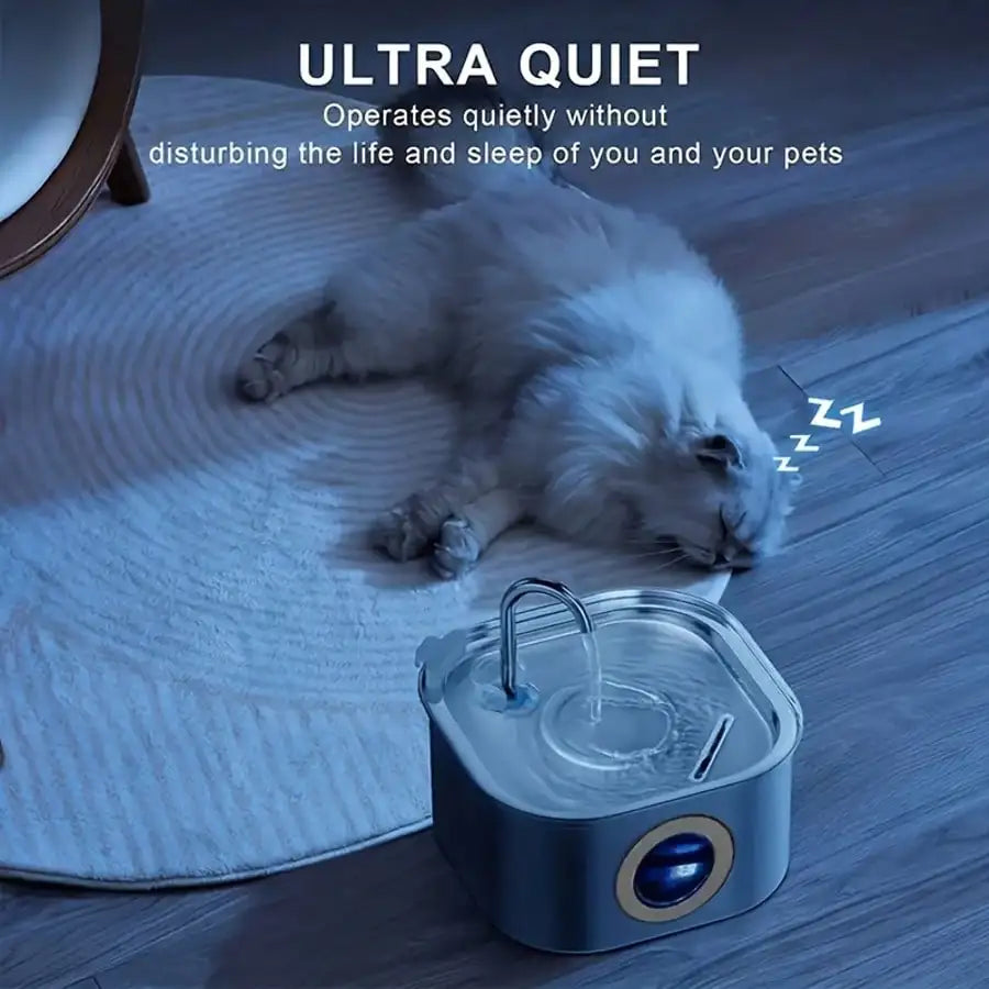 1pc 108.2oz Stainless Steel Quiet Water Fountain USB-Powered