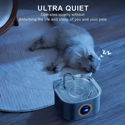 1pc 108.2oz Stainless Steel Quiet Water Fountain USB-Powered