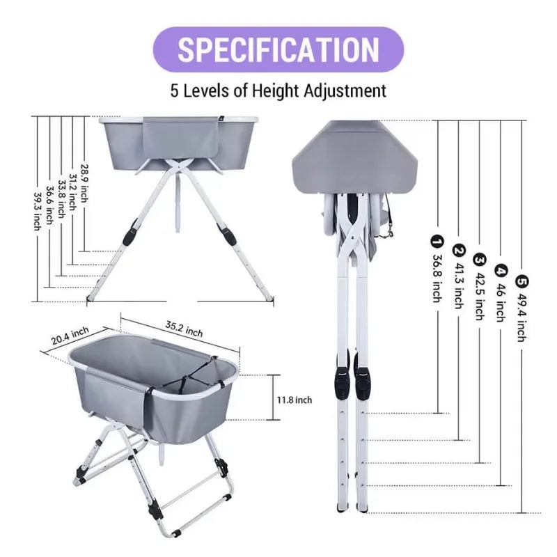 Elevated ,Foldable Pet  Bathing Station Adjustable, Ideal For Medium To Large Pets