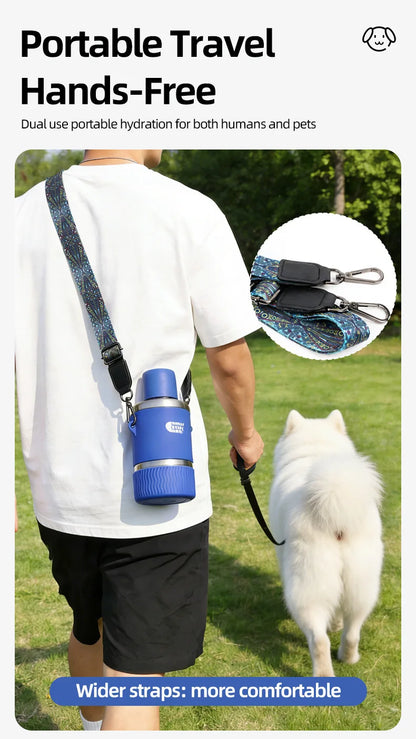 27oz Stainless Steel Double Wall Insulated Water Bottle/Bowl Hiking Walks Travel