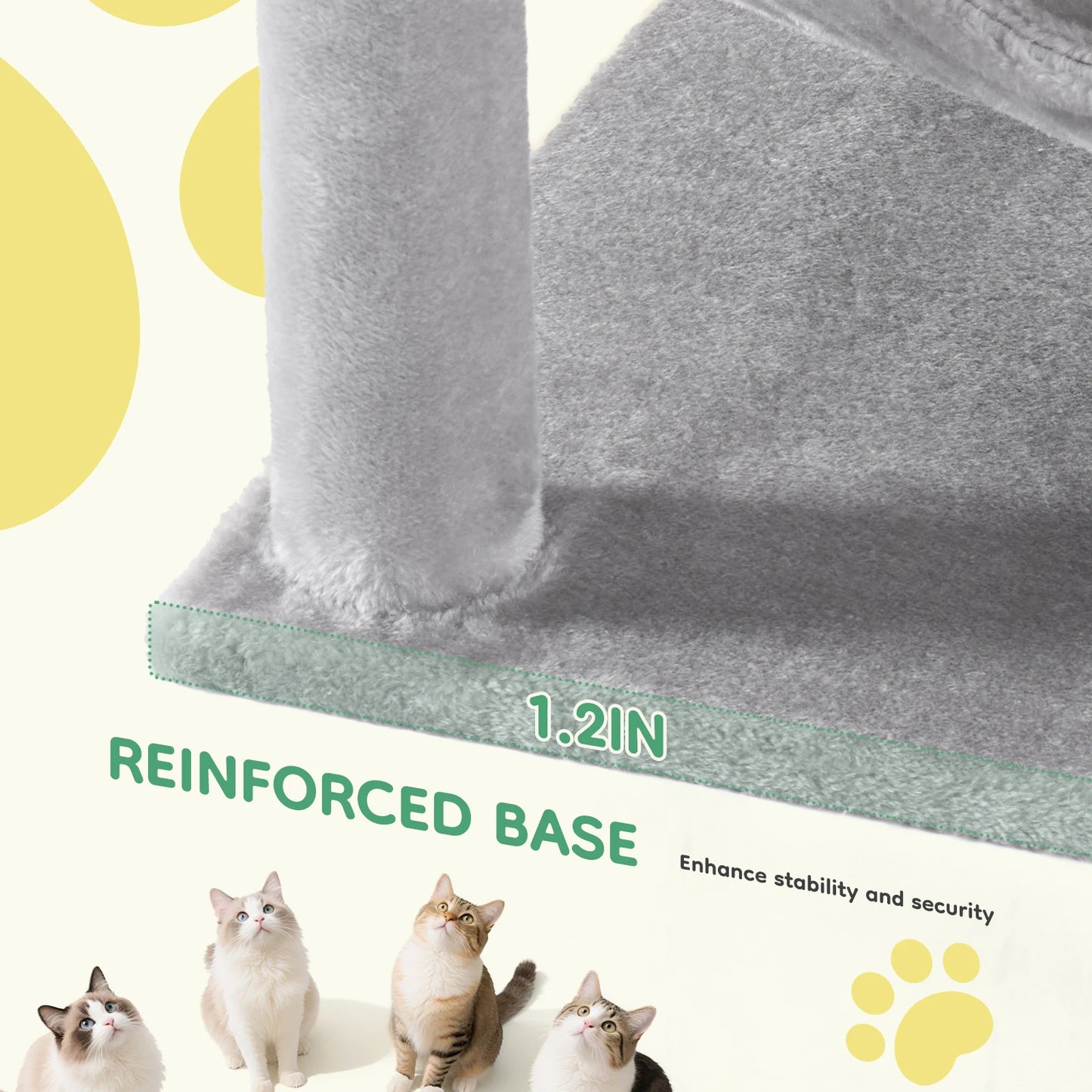 44In Cat Tree Tall Multi-Cat Climbing Tower Natural Sisal Scratching Posts