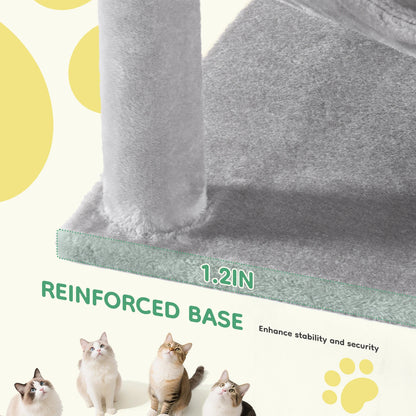 44In Cat Tree Tall Multi-Cat Climbing Tower Natural Sisal Scratching Posts