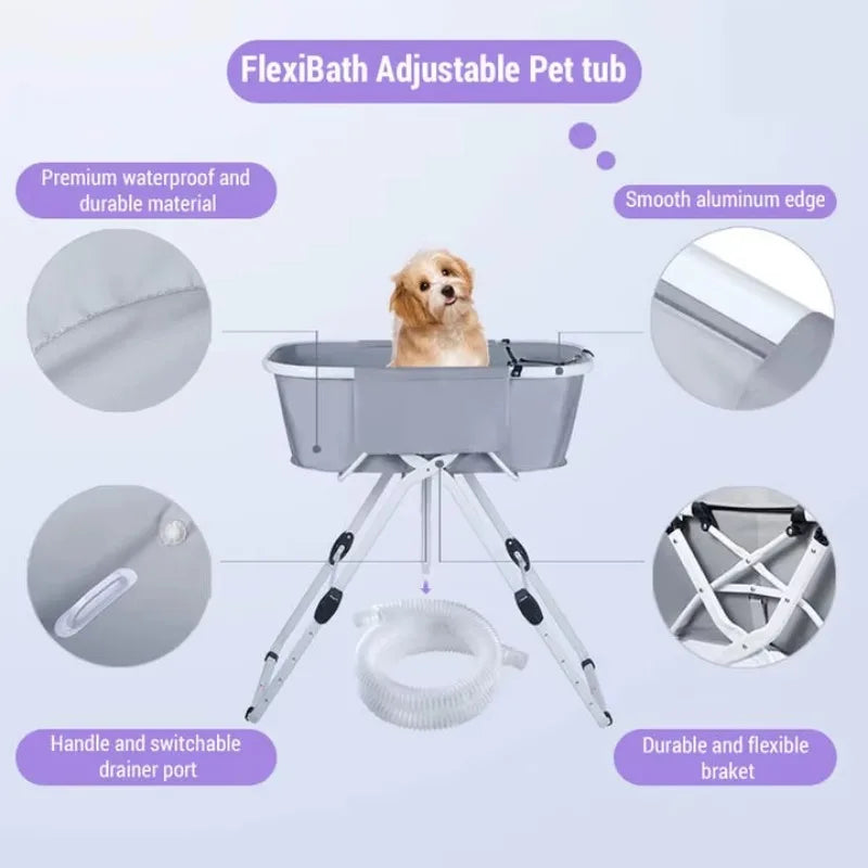 Elevated ,Foldable Pet  Bathing Station Adjustable, Ideal For Medium To Large Pets