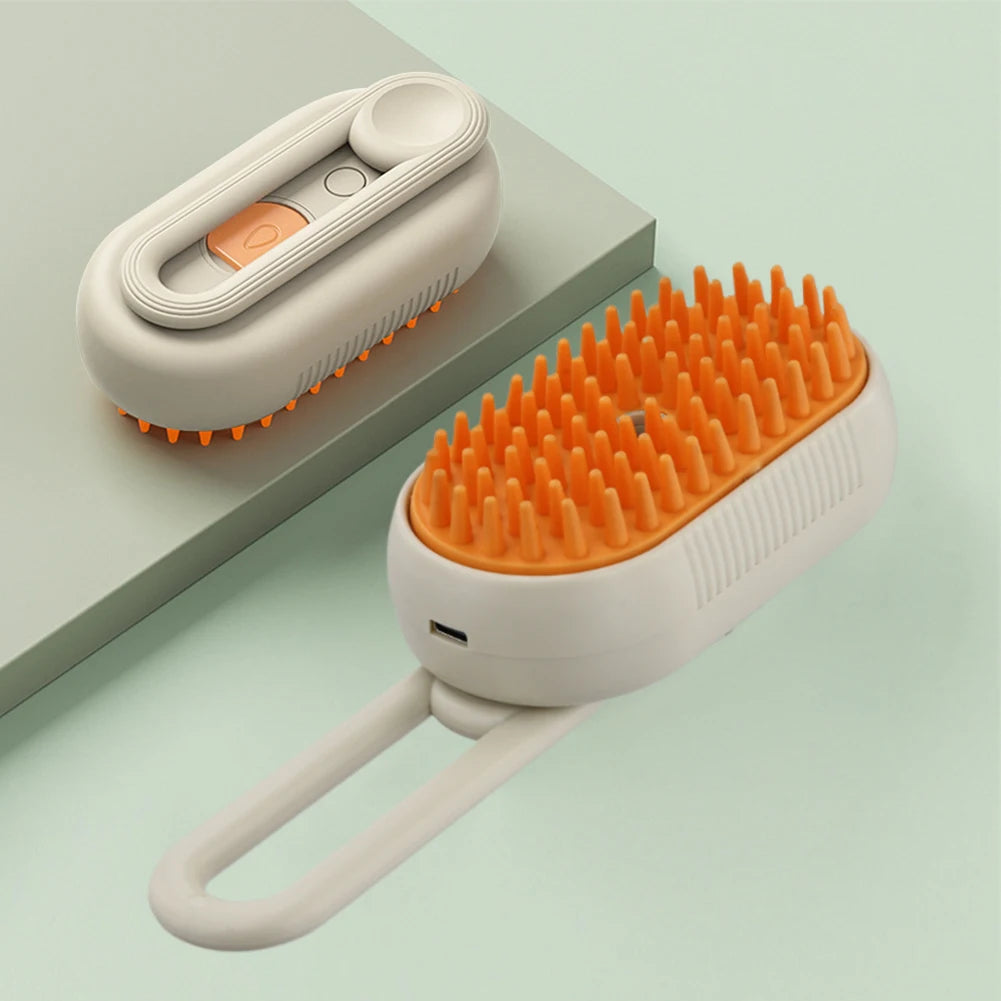 Cat /Dog Steam Brush 3 in 1 Electric USB Rechargeable Grooming Massage Comb for Pet