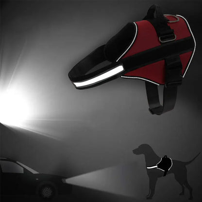 NO PULL Reflective Breathable Adjustable Harness For Dog Vest ID Custom Patch