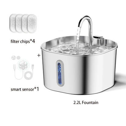 2.2L Automatic  Water Fountain Square Stainless Steel  with window