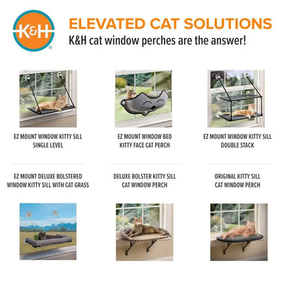 Kitty Sill Cat Window Perch for Large Cats, Orthopedic Window Hammock 40LBS, Washable Cover