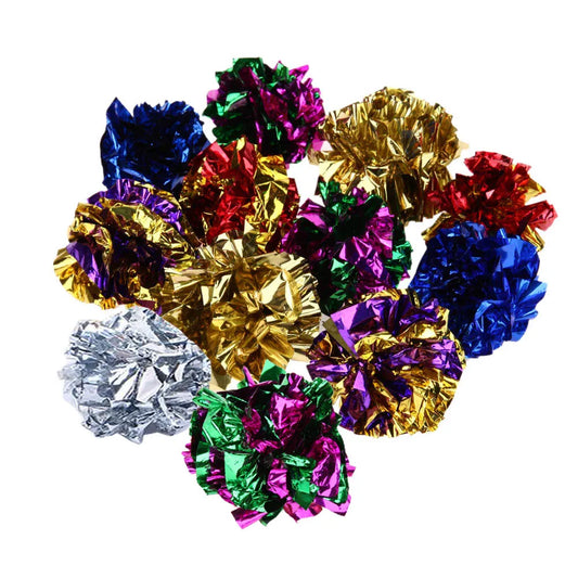 12pcs Shiny Paper Balls Assorted
