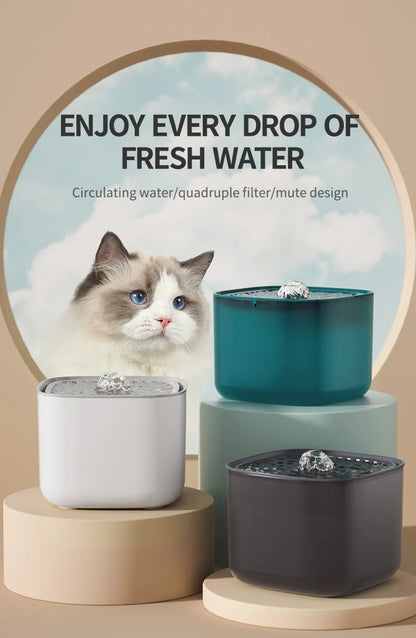 3L Cat Water Fountain Auto Recirculate Filter  USB Electric