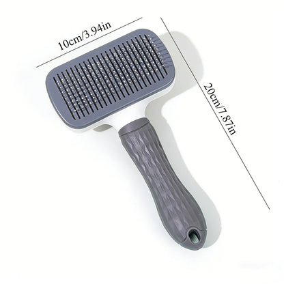 Pet Grooming Brush with One-Click Hair Removal for Dogs & Cats