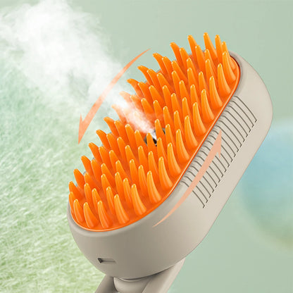 Cat /Dog Steam Brush 3 in 1 Electric USB Rechargeable Grooming Massage Comb for Pet