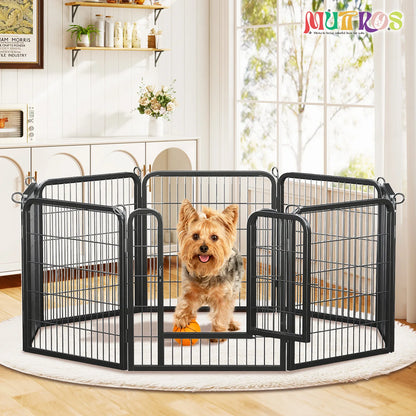 Dog Playpen with Door, Outdoor/Indoor Foldable Metal for Yard, RV Camping, DIY Pet Cage