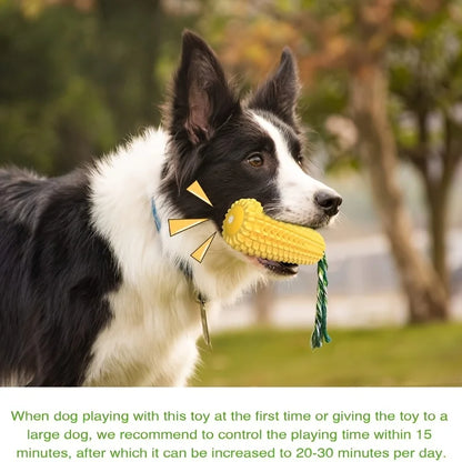 Indestructible Dog Chew Toy Heavy-Duty Rubber Corn Grain Texture for Medium/ Large Dogs/ Puppies/ Powerful Chewers