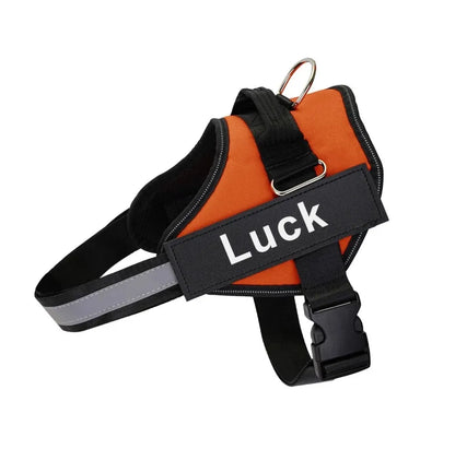 NO PULL Reflective Breathable Adjustable Harness For Dog Vest ID Custom Patch