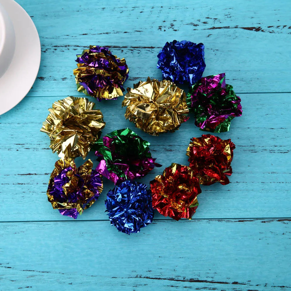 12pcs Shiny Paper Balls Assorted