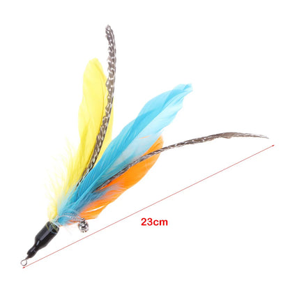 5pcs Interactive Colorful Feather Wand Exquisite Replacement Cat Supplies