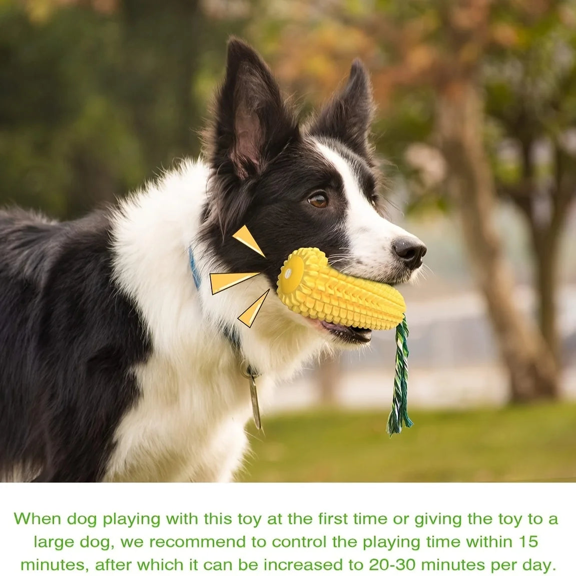 Indestructible Dog Chew Toy Heavy-Duty Rubber Corn Grain Texture for Medium/ Large Dogs/ Puppies/ Powerful Chewers