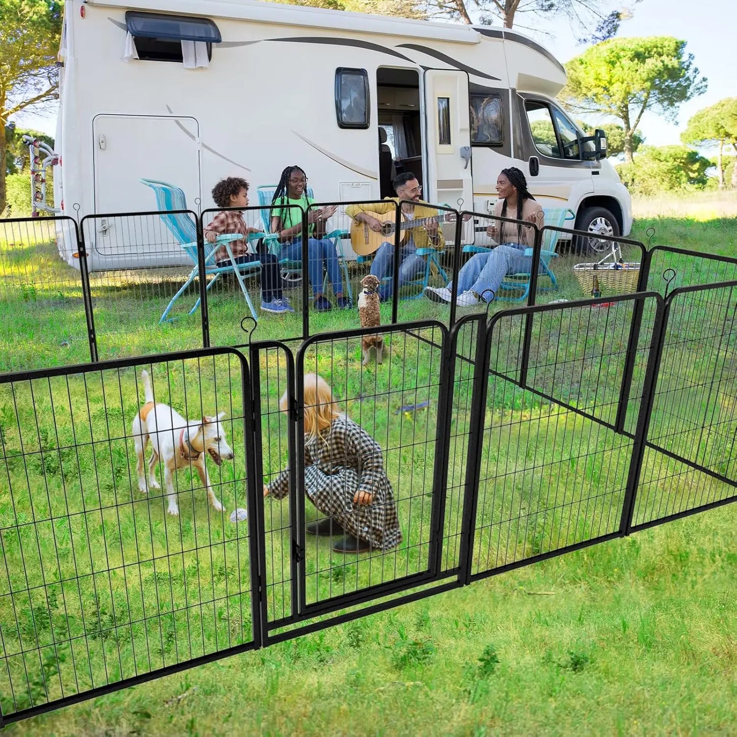 Playpen Outdoor Extra Wide 12 Piece Panels Heavy Duty Anti-Rust Coating-Strengthened Dog Fence 40" Height