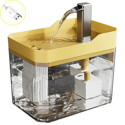 USB Cat Water Fountain with Auto Filter Transparent Anti-Dry Burning Recirculating Dispenser Includes Pump