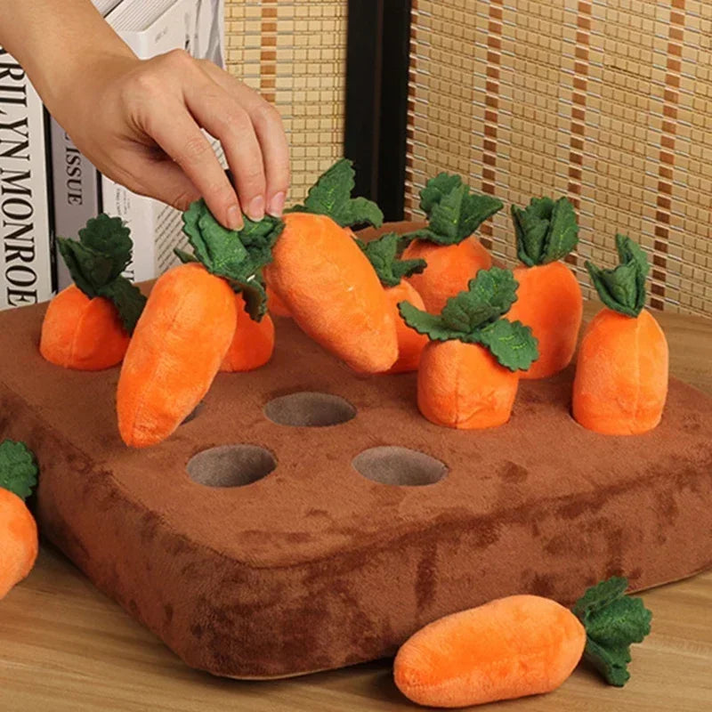 Innovative Dog Toys Snuffle Mat for Pet Plush Carrot Toy Mat Plush Vegetable Field Pull Radish Plush Carrot Dog Interactive Toys