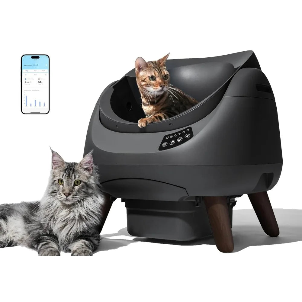 Self Cleaning 5G & 2.4G WiFi, Safe Anti-Pinch Automatic Litter Box Open Top
