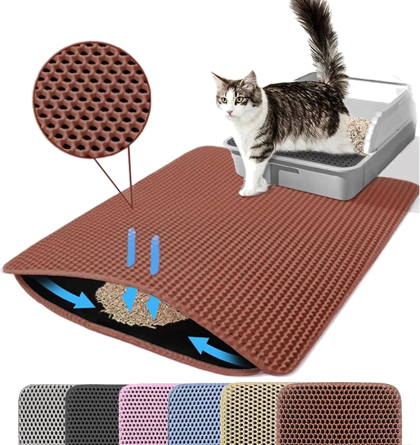 Double Layer Waterproof Anti-slip Cat Litter Mat