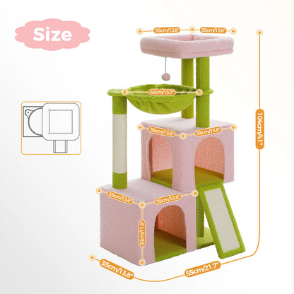 Large Cat Tree for Indoor Cats with Sisal Scratching Post