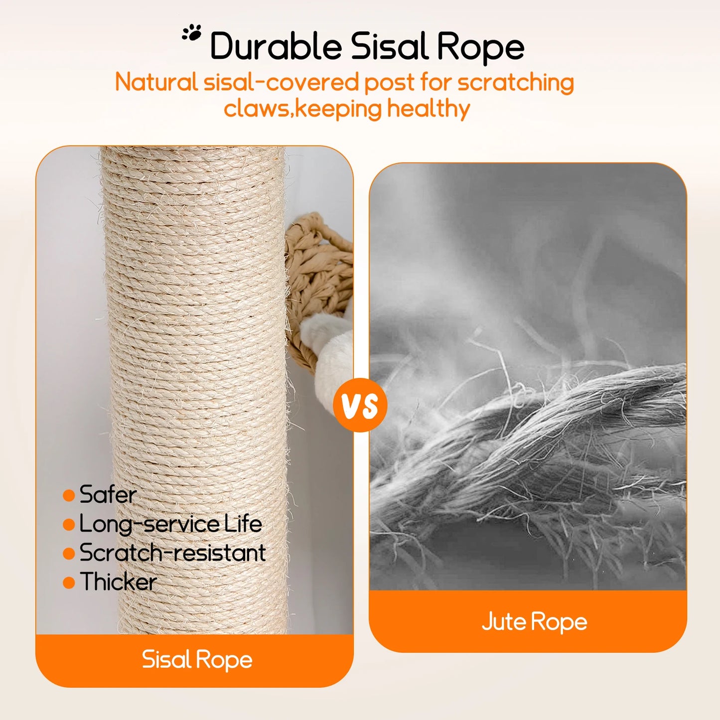 3-Tier Cat Tree Padded Plush Napping Perches Sisal Rope Scratching Posts and Hanging Toy