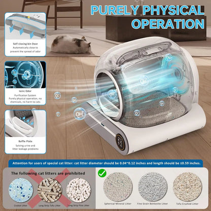 Self Cleaning Cat Litter Boxfor Multiple Cats with Safety Protection