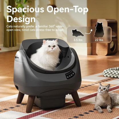 Self Cleaning 5G & 2.4G WiFi, Safe Anti-Pinch Automatic Litter Box Open Top
