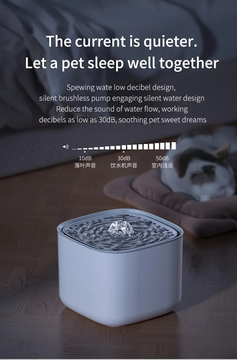 3L Cat Water Fountain Auto Recirculate Filter  USB Electric