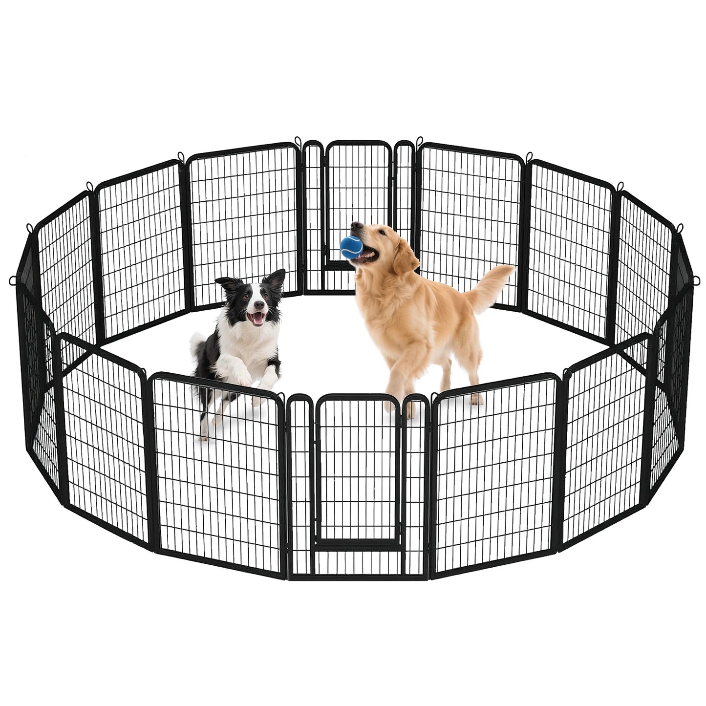 Dog Playpen with Door, Outdoor/Indoor Foldable Metal for Yard, RV Camping, DIY Pet Cage