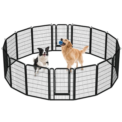 Dog Playpen with Door, Outdoor/Indoor Foldable Metal for Yard, RV Camping, DIY Pet Cage