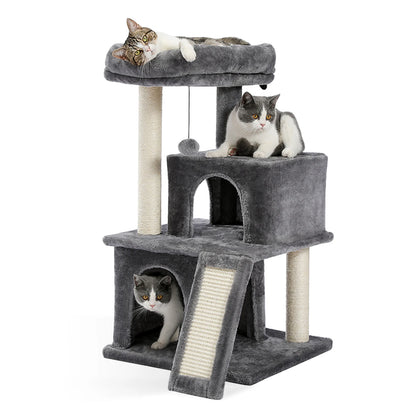 Large Cat Tree for Indoor Cats with Sisal Scratching Post
