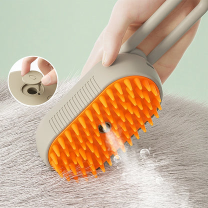 Cat /Dog Steam Brush 3 in 1 Electric USB Rechargeable Grooming Massage Comb for Pet