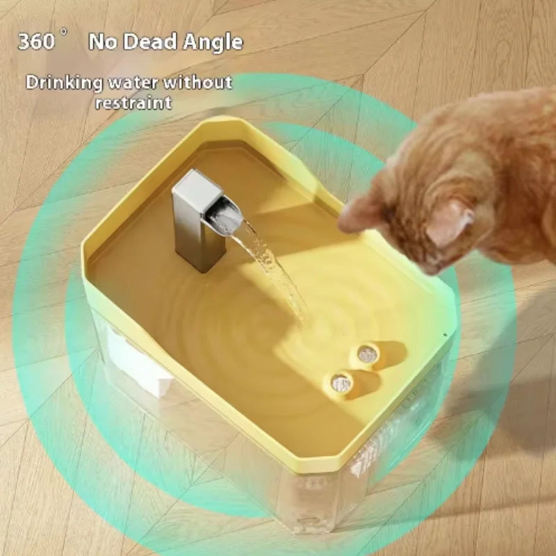 USB Cat Water Fountain with Auto Filter Transparent Anti-Dry Burning Recirculating Dispenser Includes Pump