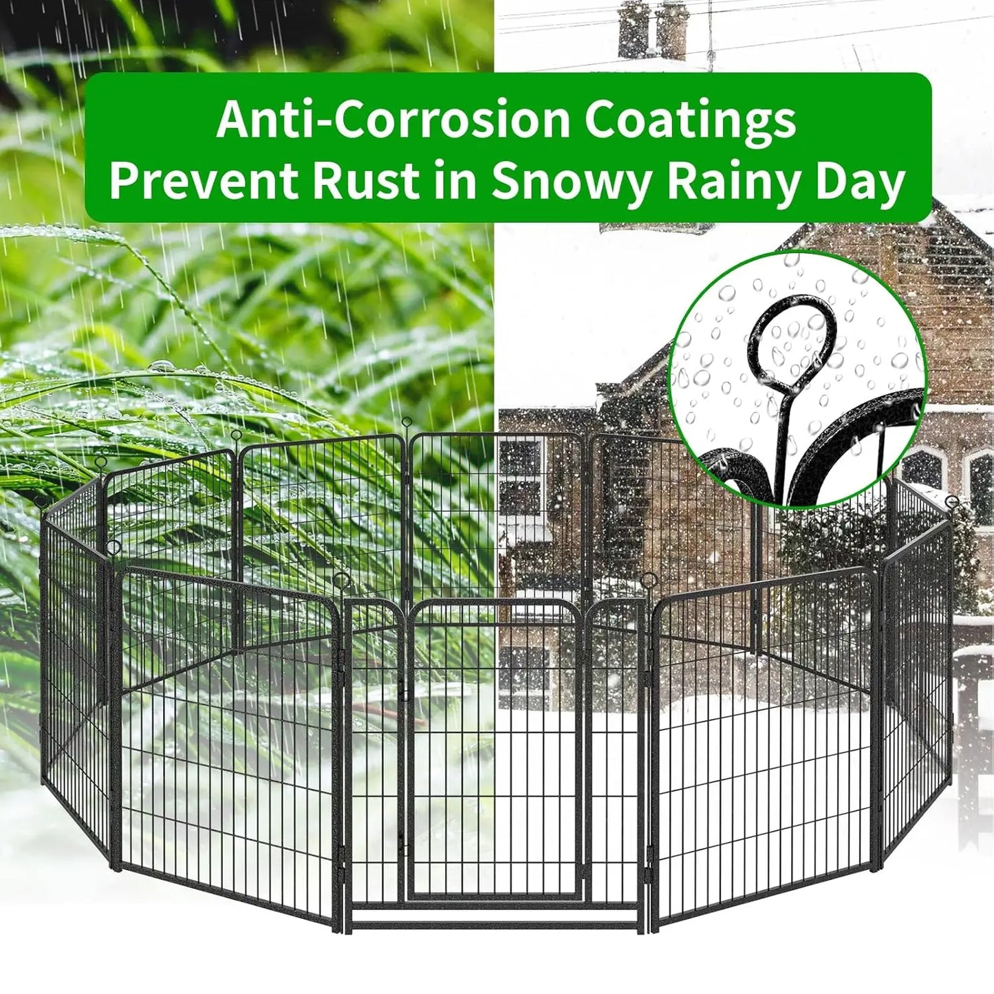 Playpen Outdoor Extra Wide 12 Piece Panels Heavy Duty Anti-Rust Coating-Strengthened Dog Fence 40" Height