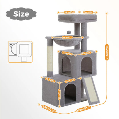 Large Cat Tree for Indoor Cats with Sisal Scratching Post
