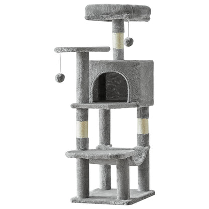 44In Cat Tree Tall Multi-Cat Climbing Tower Natural Sisal Scratching Posts