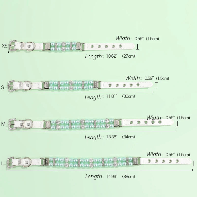 Luxury Pearl Sphynx Cat Necklace Collar for Small Cats