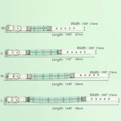 Luxury Pearl Sphynx Cat Necklace Collar for Small Cats